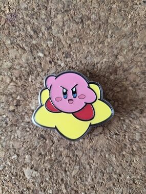 Kirby Enamel Pin - Pink Kirby on Yellow Star
